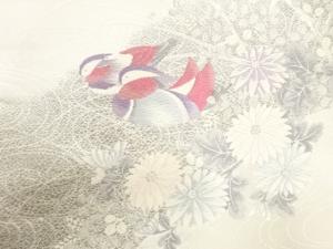 アンティーク　鴛鴦に菊模様名古屋帯